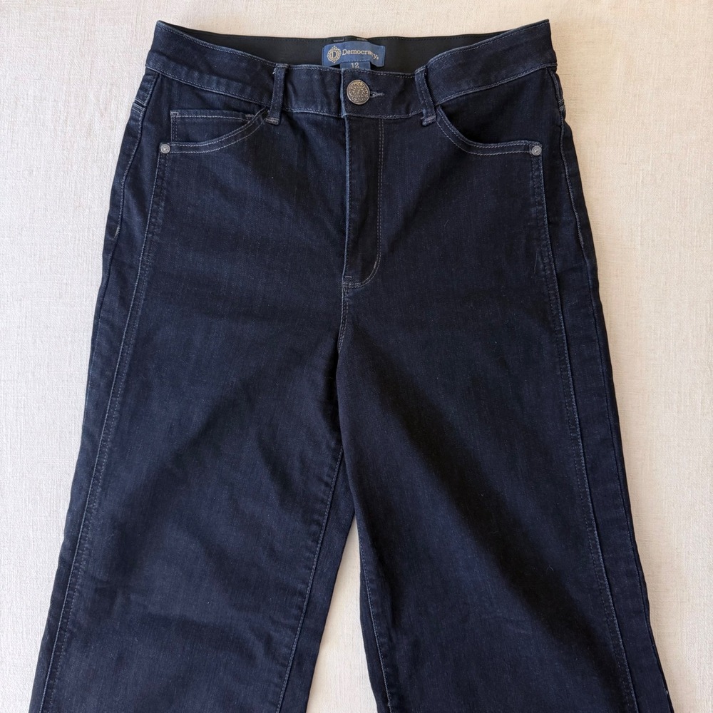 Democracy Wide Leg Jeans Womens 12 Indigo Blue Absolution High Rise - Picture 7 of 10